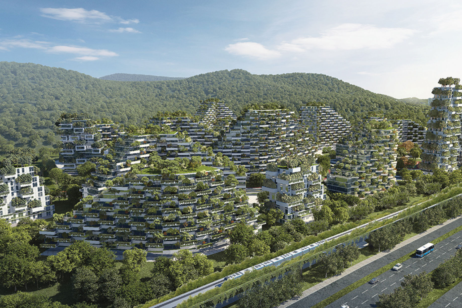 Construyen una ciudad ecológica en China completamente cubierta de árboles para combatir la contaminación